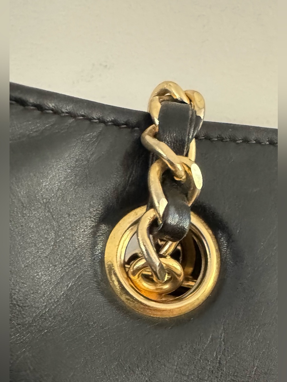 CHANEL Vintage Small Shopper Tote Shoulder Bag Black Lambskin + COA - Picture 12 of 14